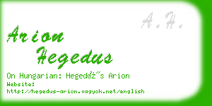 arion hegedus business card